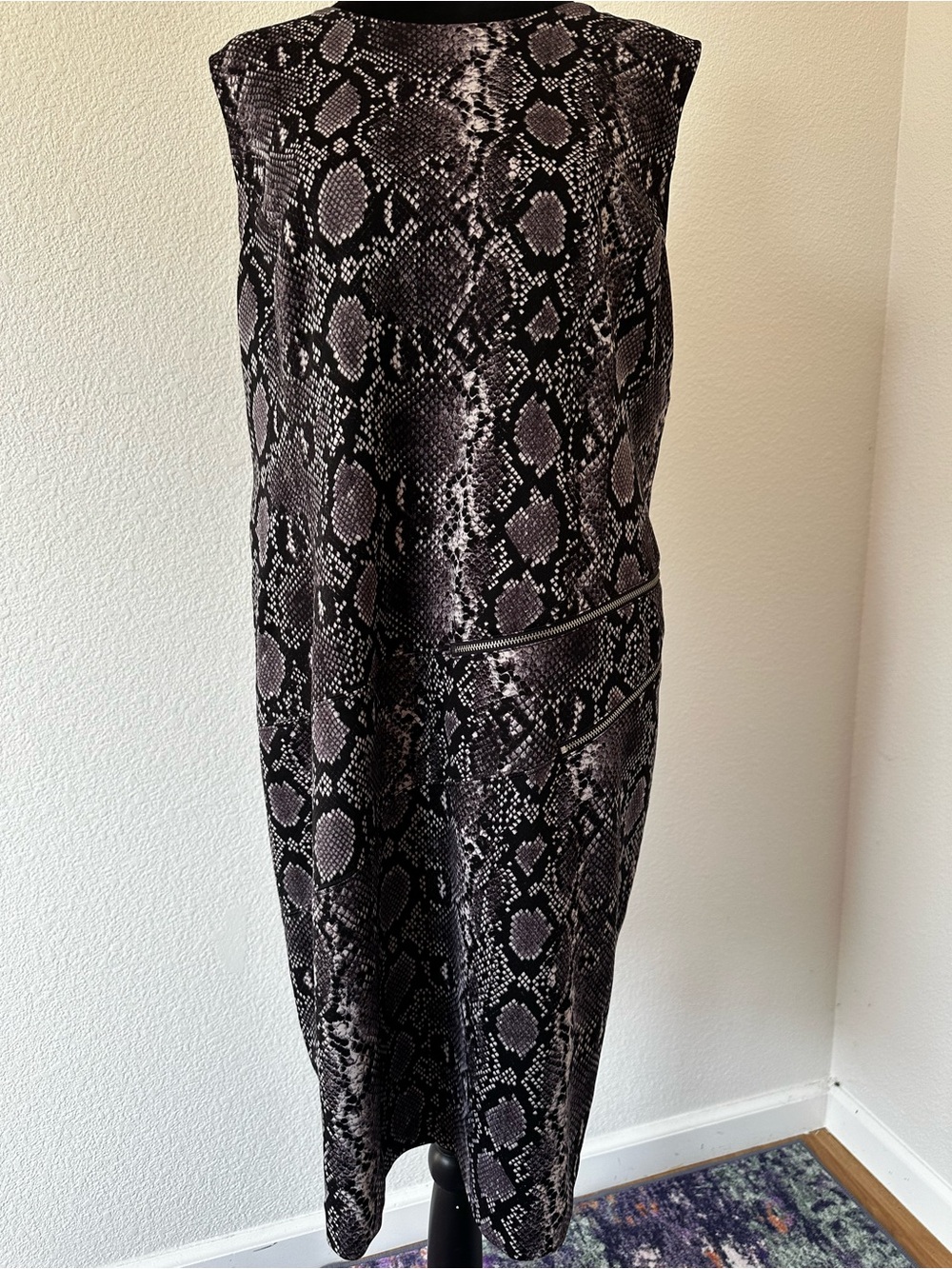 Michael Kors Snakeskin Print Zip Sheath Dress Size 16